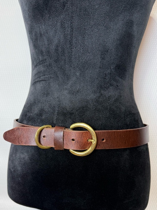 Aimee-Lynn Accessories - AMIEE LYNN Genuine Leather Belt Brown Brass Buckle Women’s Large Made In India